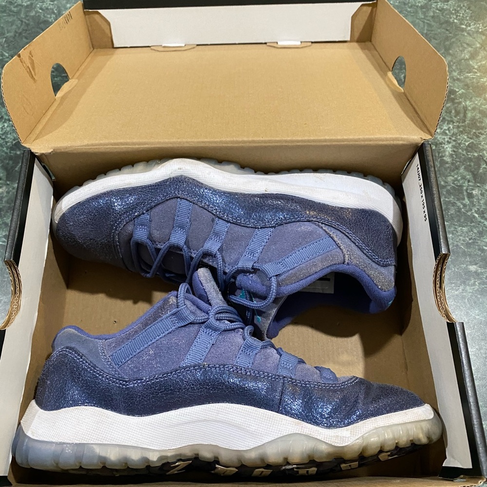 Nike Air Jordan Retro 11 Low Blue Moon White Sz 3Y